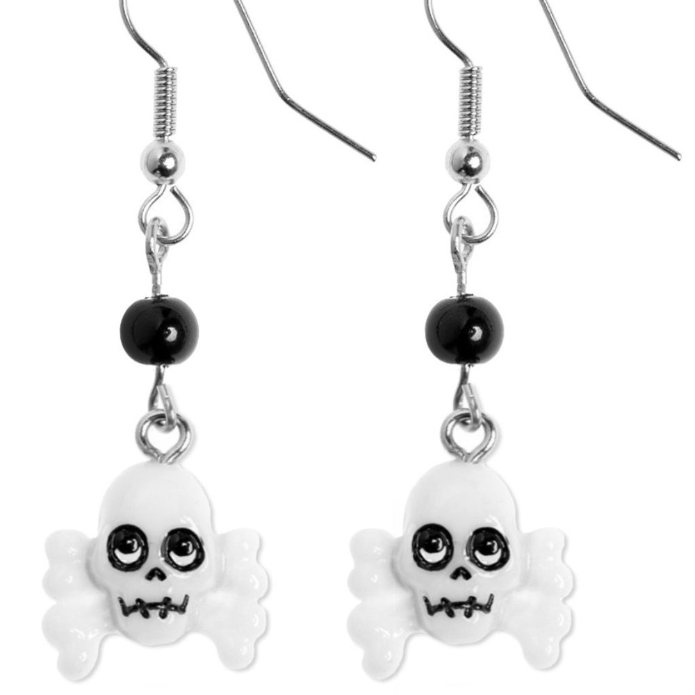 SOURPUSS - CUTE SKULL AND CROSSBONES EARRINGS